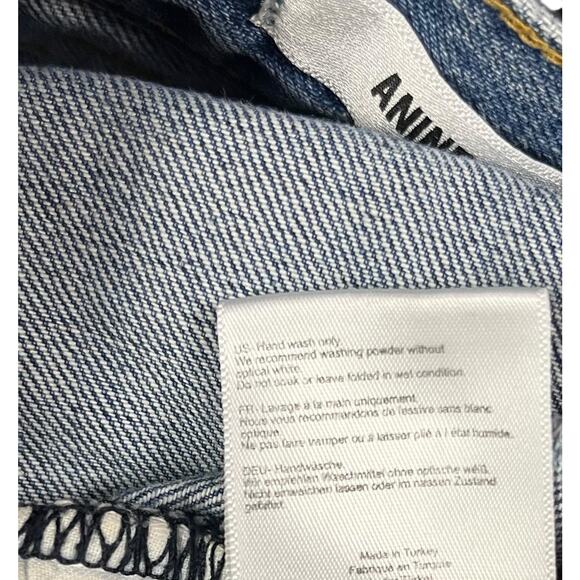 Anine Bing Cotton Distressed Denim Shorts Vintage Blue Button Fly Size Small - Picture 9 of 9